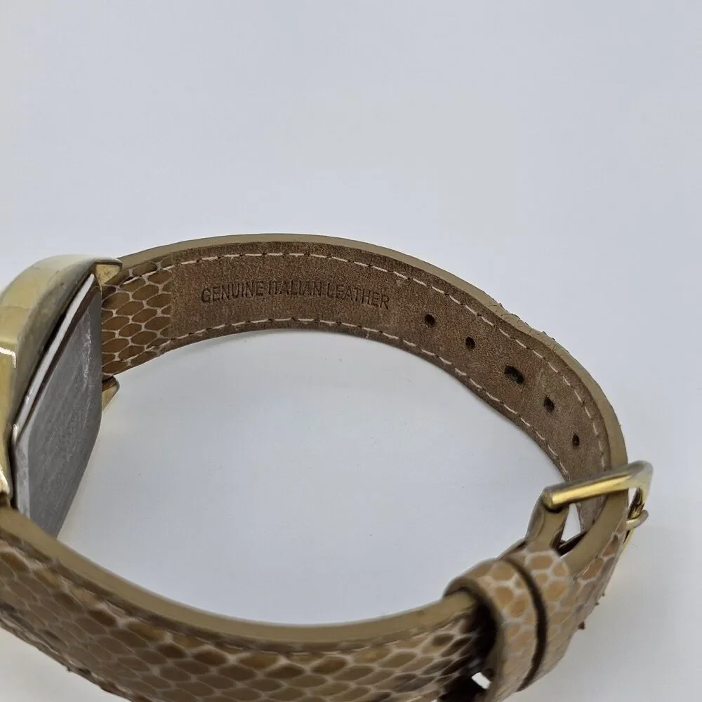 Gossip Watch Women 31MM White Dial Brown Leather Band‎ Straps New Battery